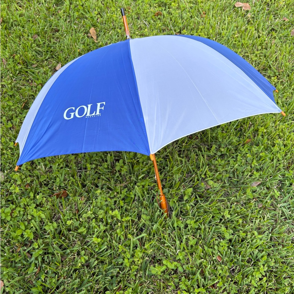 Vintage Blue and White Golf Umbrella